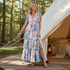 Floral Tie-Shoulder Maxi Dress