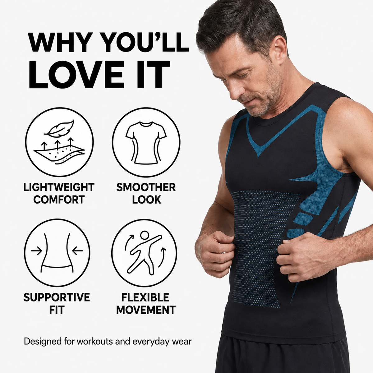 Men’s Compression Tank Top – Breathable Quick-Dry Athletic Base Layer