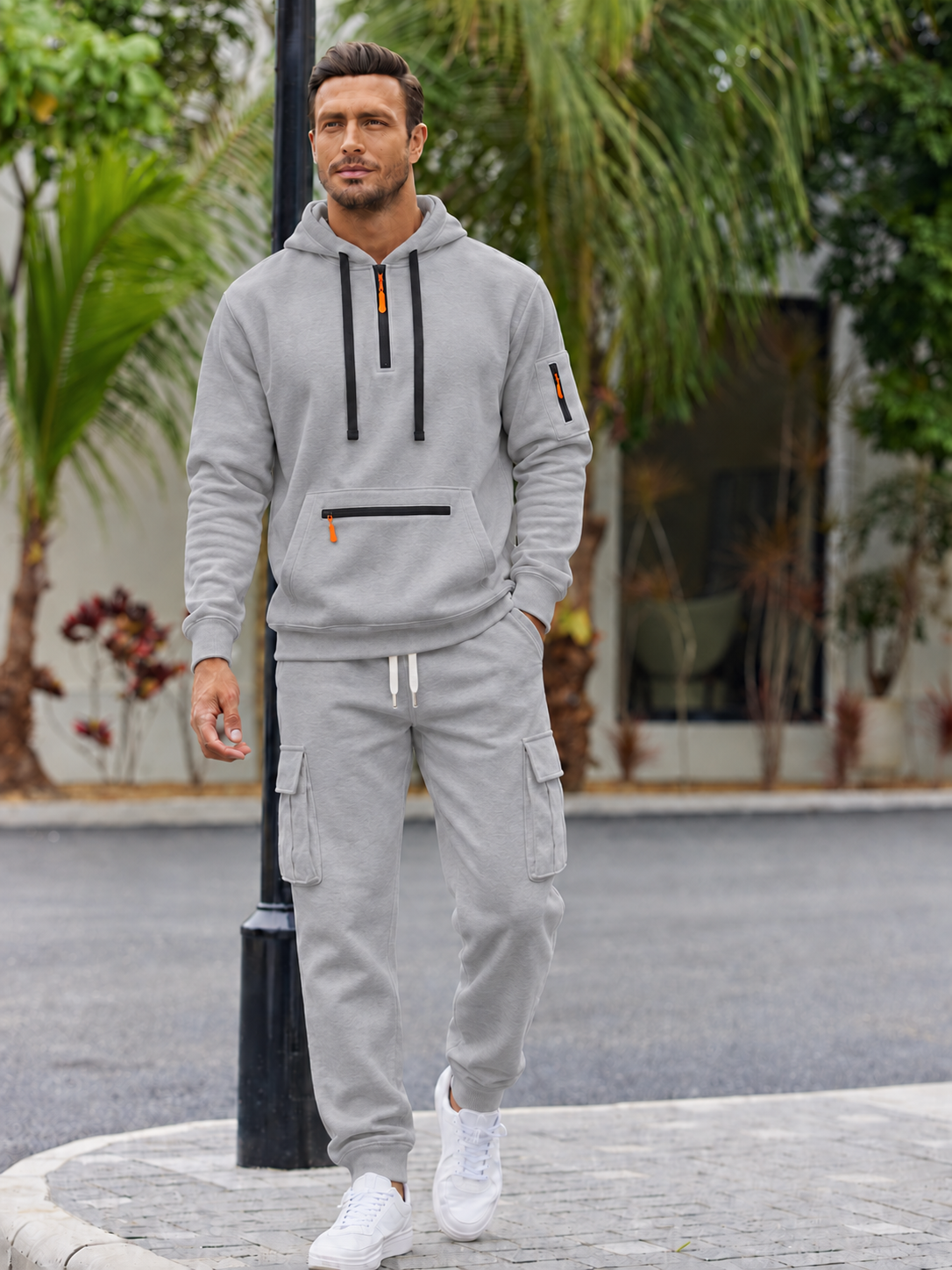 🍂Men’s Hooded Two-Piece Set – Relaxed-Fit Top & Pants for Fall & Winter