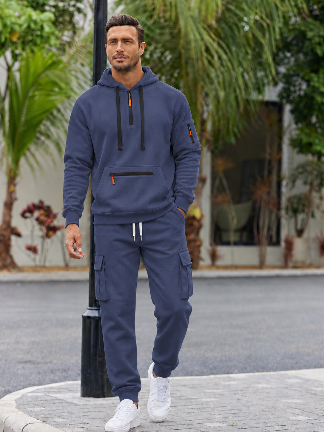🍂Men’s Hooded Two-Piece Set – Relaxed-Fit Top & Pants for Fall & Winter