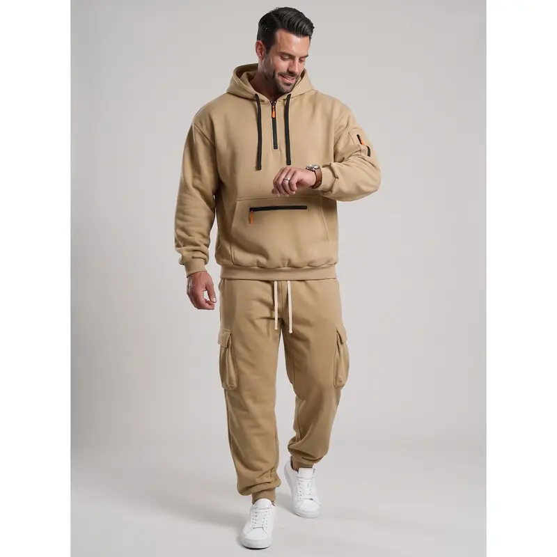 Men’s Hooded Two-Piece Set – Relaxed-Fit Top & Pants for Fall & Winter