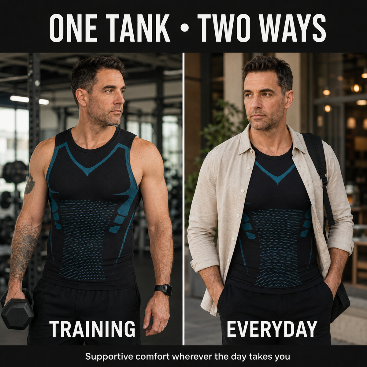 Men’s Compression Tank Top – Breathable Quick-Dry Athletic Base Layer
